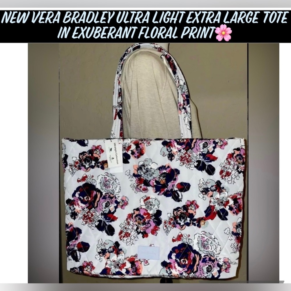 🎉HP🎉New! Vera Bradley Ultra Light Extra Large Tote in Exuberant Floral 💙🌸